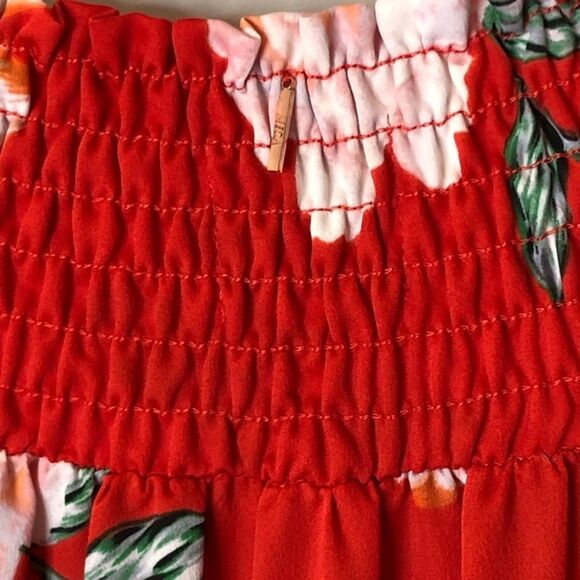 Misa Los Angeles Darla Poppy Floral Mini Dress Vacation Trip Tropical Poppy Red - Picture 11 of 13